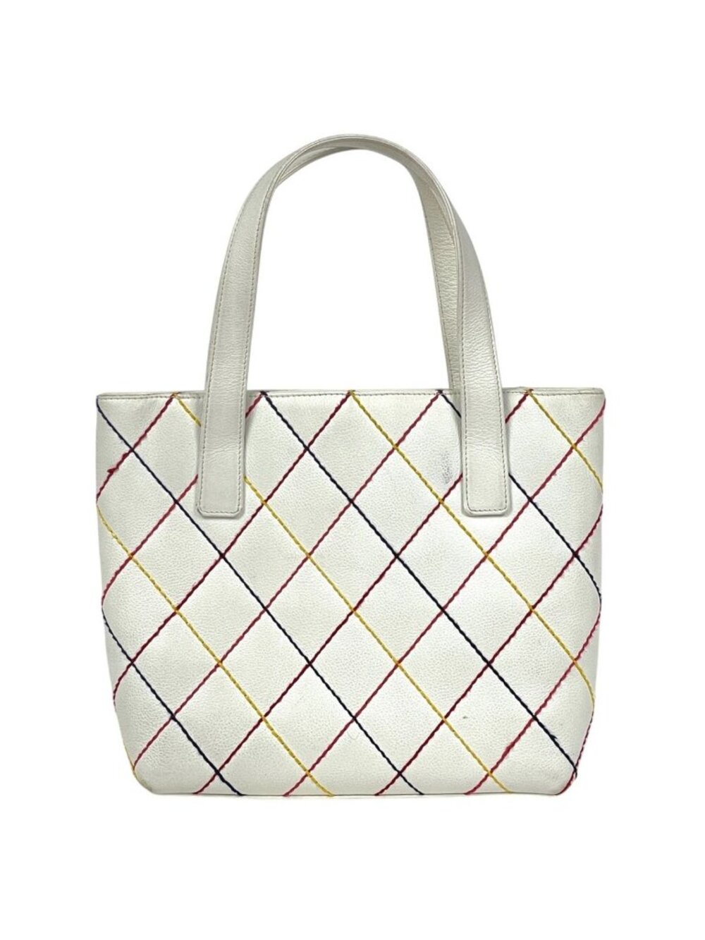 Chanel Wild Stitch Tote CC Logo Leather White - Picture 3 of 15